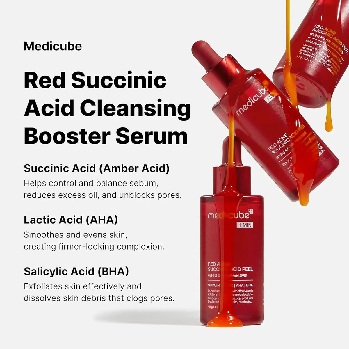 Key ingredients: 21% succinic acid, lactic acid AHA and salicylic acid BHA